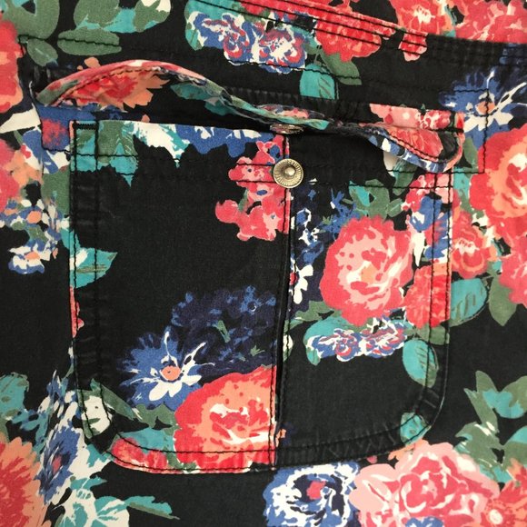 Flowers Print Mid-Rise Shorts 100% Cotton / 9(US) - Picture 8 of 9